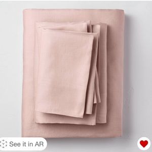 100% Linen Sheets in Blush